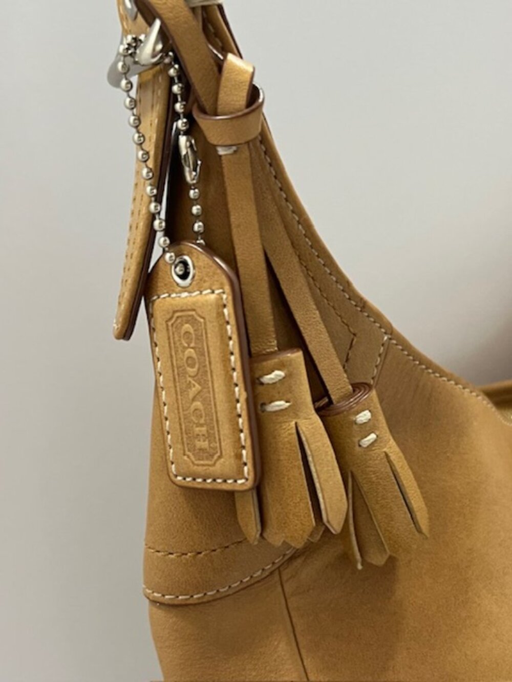 COACH HAMILTON HOBO LEATHER SHOULDER BAG #10280 CAMEL - Picture 2 of 16